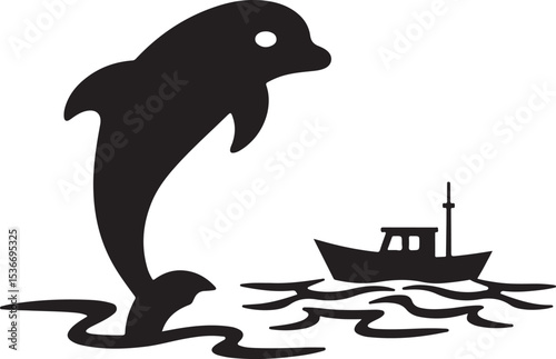 Dolphin & Fishing Boat SVG Bundle
