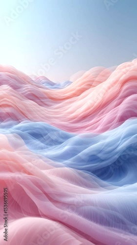 High Detail Abstract Wavy Silk Fiber Landscape - Motion Loop