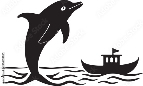 Dolphin & Fishing Boat SVG Bundle
