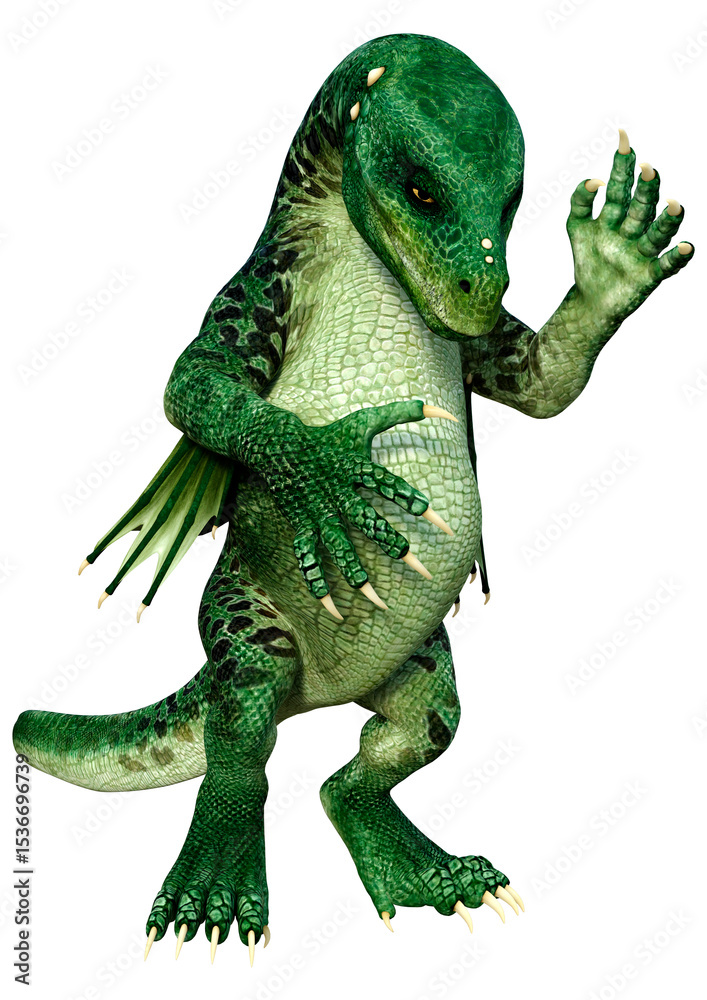 Fototapeta premium 3D Rendering Fairy Tale Dragon on White