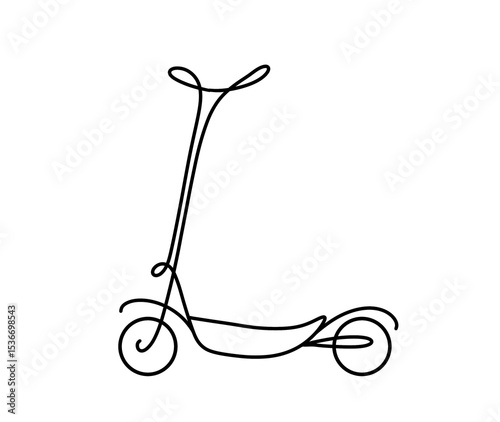 A creative rendition of a scooter depicted in a simple line drawing. The design highlights the scooter's essential features with a modern and artistic flair.
