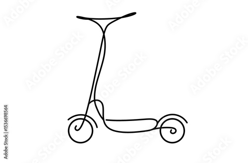 Simple outline of a scooter designed in a minimalist style showcasing its unique curves and form