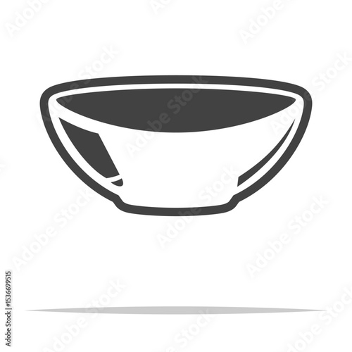 Empty bowl outline icon transparent vector isolated