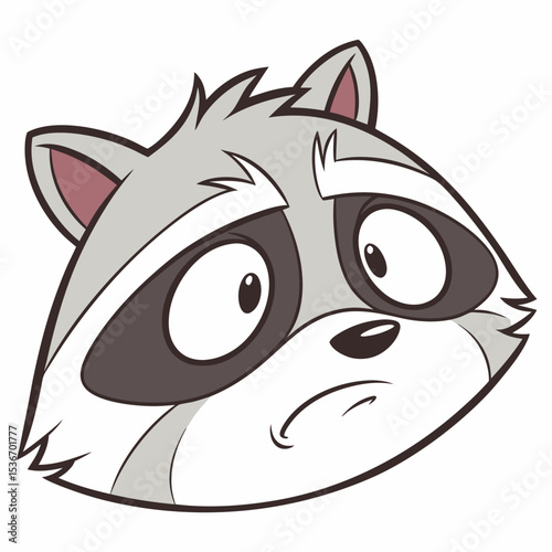 Grumpy raccoon emoji face