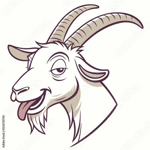Goat face emoji with tongue out
