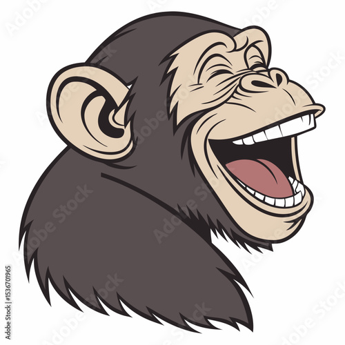 Laughing chimpanzee face emoji