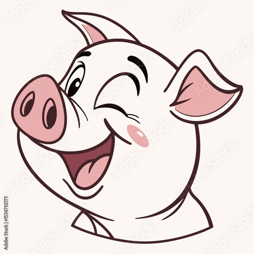 Pig face emoji with snout smile
