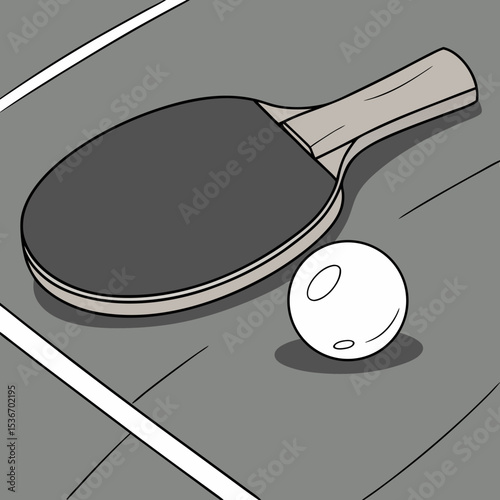 Ping pong emoji with sharp focus