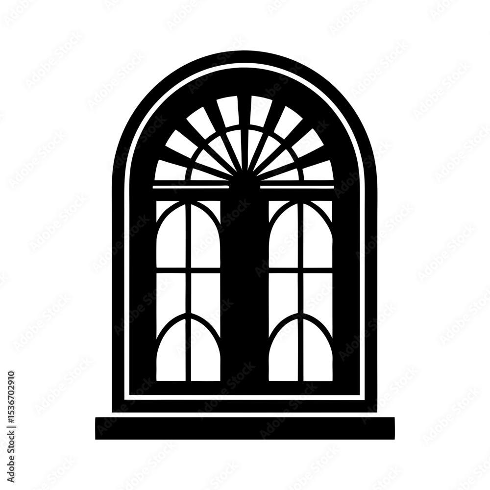 Fototapeta premium Vintage Window Frame Icon