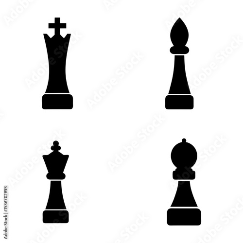 Chess Pieces Set Silhouette