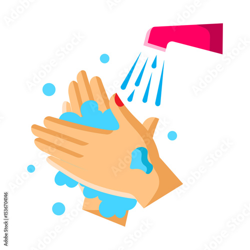 Made in UK Hygiene is essential especially during the act of hand washing vector icon flat style.