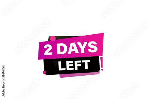 2days left, sale countdown vector symbol, clock, time,  background, template 2 days left, countdown, sticker, left banner, business, sale, label button
