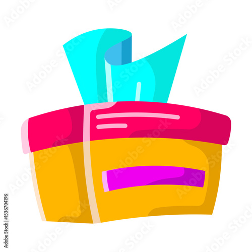 Made in UK Hygiene starts with a clean tissue box ready to use vector icon flat style.