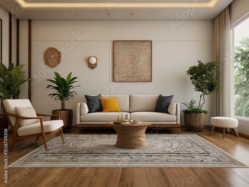 Modern Cozy Living Room with Natural Elements