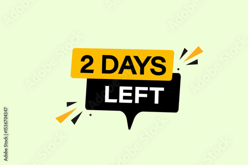 2days left, sale countdown vector symbol, clock, time,  background, template 2 days left, countdown, sticker, left banner, business, sale, label button
