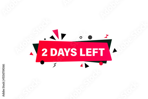 2days left, sale countdown vector symbol, clock, time,  background, template 2 days left, countdown, sticker, left banner, business, sale, label button
