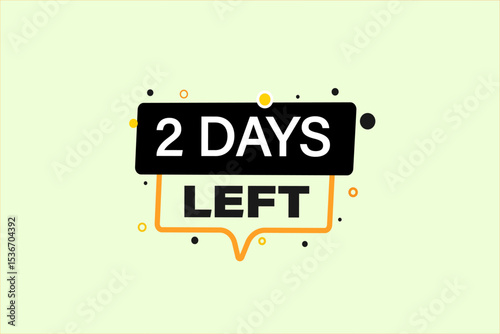 2days left, sale countdown vector symbol, clock, time,  background, template 2 days left, countdown, sticker, left banner, business, sale, label button
