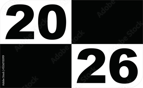 Happy new year 2026 design,2026 logo text design. new year celebration concept . Vector illustration