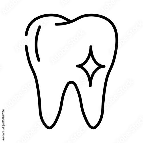 Made in UK Hygiene is key to a sparkling smile with this tooth vector icon outline style.