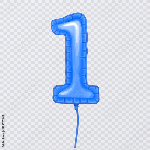 Blue Number 1 Balloon for Birthday Celebration