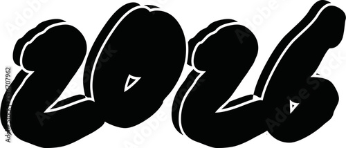 Happy new year 2026 design,2026 logo text design. new year celebration concept . Vector illustration