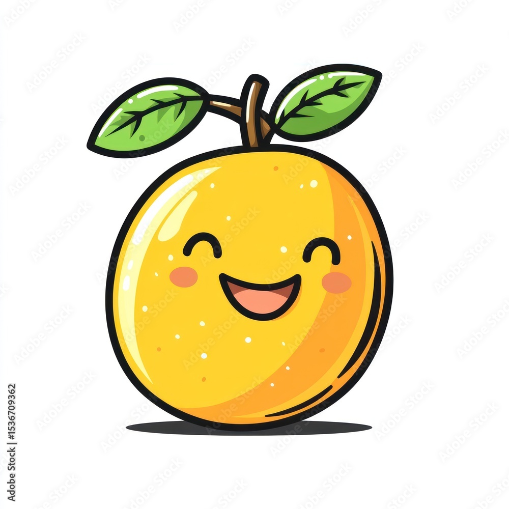 Obraz premium A cheerful cartoon orange with a happy expression