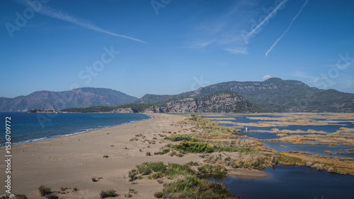 Fototapeta Naklejka Na Ścianę i Meble -  The panorama of the Iztuzu Beach in Turkey
