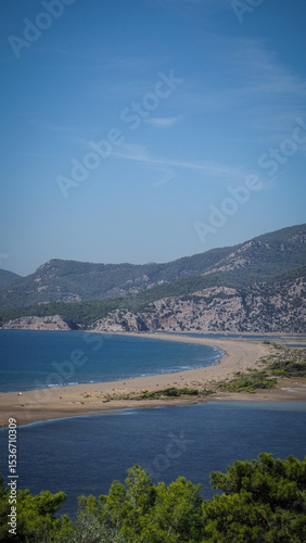 Fototapeta Naklejka Na Ścianę i Meble -  The panorama of the Iztuzu Beach in Turkey