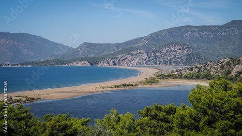 Fototapeta Naklejka Na Ścianę i Meble -  The panorama of the Iztuzu Beach in Turkey