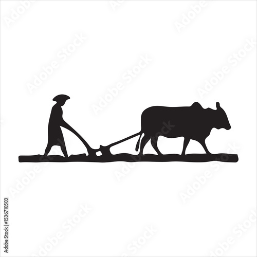 Carabao Silhouette Stock Vectors