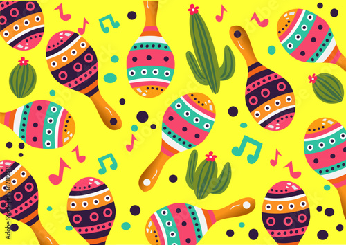 Bright background with maracas
