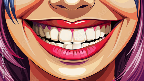 loseup with perfect female teeth Very beautiful