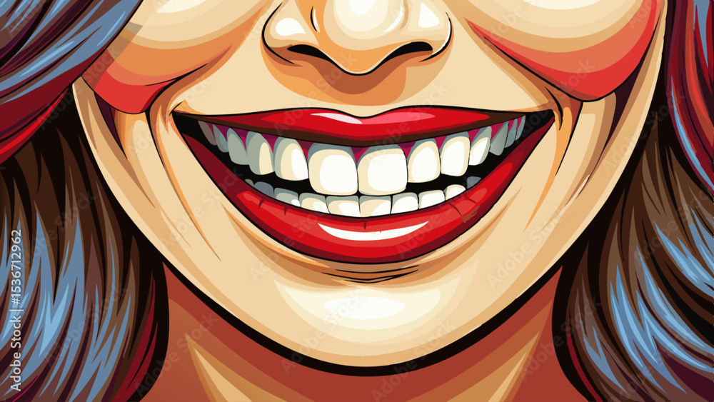 loseup with perfect female teeth Very beautiful