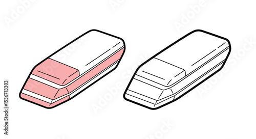 Colored and Outline Erasers Back to School Coloring Page Printable Supplies Fun