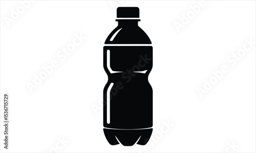 Black silhouette of a plastic bottle icon