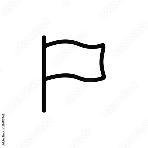 Flag Line Icons Set – Minimal Outline Symbols of Flags, Markers, and Signals

