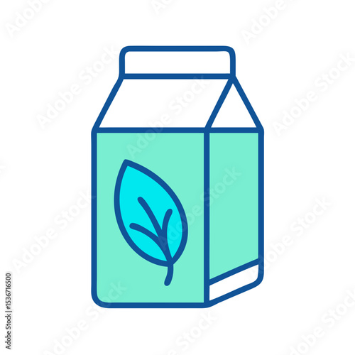 Eco-Friendly Almond Milk Carton Vector Icon

