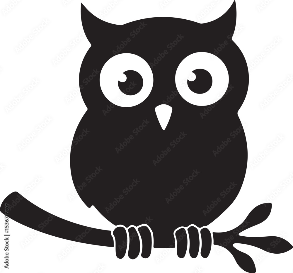 Fototapeta premium Cute Owl Silhouette SVG Bundle