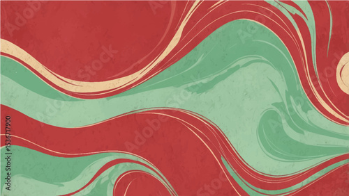 abstract old red and green paper background with marbled vintage texture in elegant website or textured paper design.
