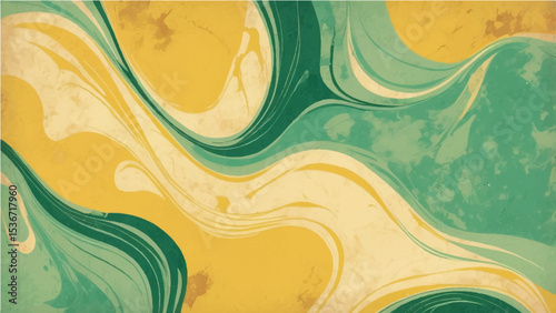 abstract old yellow and green paper background with marbled vintage texture in elegant website or textured paper design.