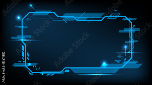 HUD, UI, GUI futuristic user interface screen elements. High tech screen for video game. Sci-fi concept design. 