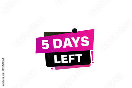 4 days left, sale countdown vector symbol, clock, time,  background, template 4 days left, countdown, sticker, left banner, business, sale, label button
