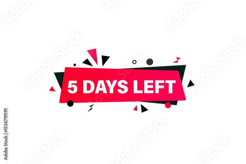 4 days left, sale countdown vector symbol, clock, time,  background, template 4 days left, countdown, sticker, left banner, business, sale, label button
