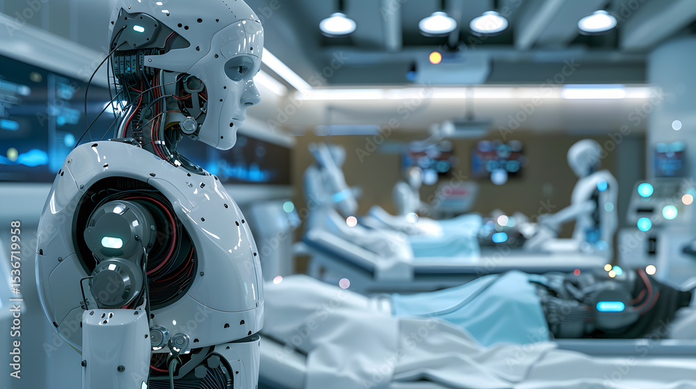 Fototapeta premium Cybernetic automation system in a modern, Cybernetic automation