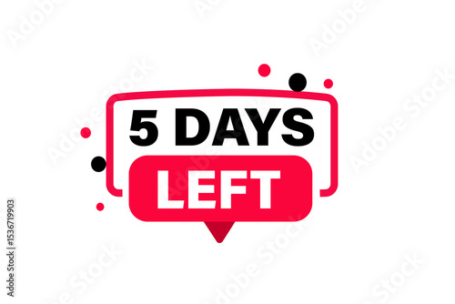 4 days left, sale countdown vector symbol, clock, time,  background, template 4 days left, countdown, sticker, left banner, business, sale, label button
