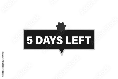 4 days left, sale countdown vector symbol, clock, time,  background, template 4 days left, countdown, sticker, left banner, business, sale, label button
