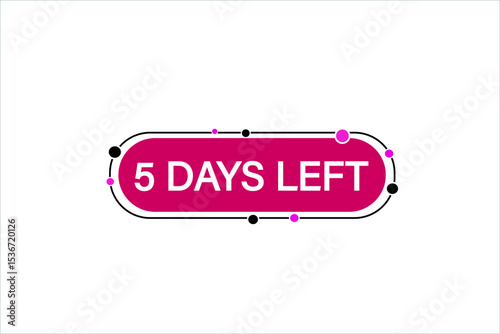 4 days left, sale countdown vector symbol, clock, time,  background, template 4 days left, countdown, sticker, left banner, business, sale, label button
