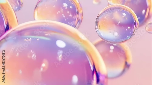 Wallpaper Mural Iridescent Spheres Floating on a Soft Pastel Background for Aesthetic Visuals Torontodigital.ca