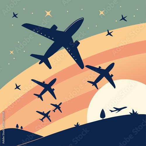 Airplane Silhouette Set