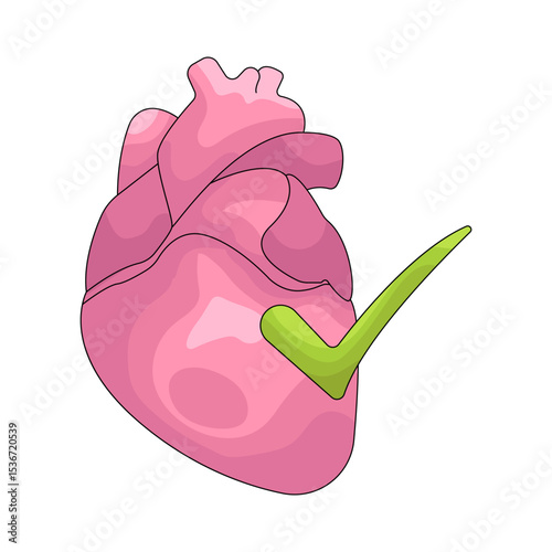 illustration of Heart with checkmark 